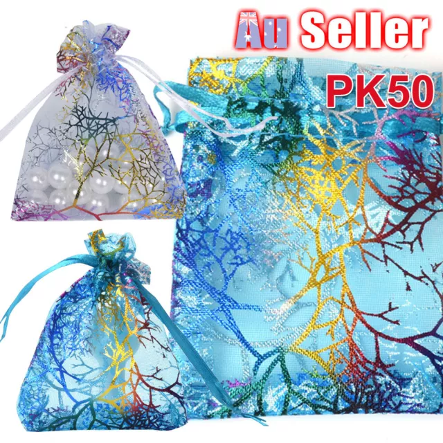 50pcs 9x12cm Gift Bag Organza Bags Jewellery Packing Pouch Wedding Candy