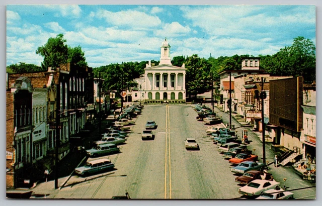 Montrose Endless Mountains Pennsylvania Public Avenue Birds Eye View Postcard
