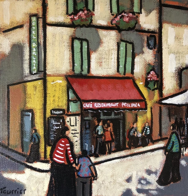 Tableau Peinture Arles Café Restaurant Pizzeria Tourrier