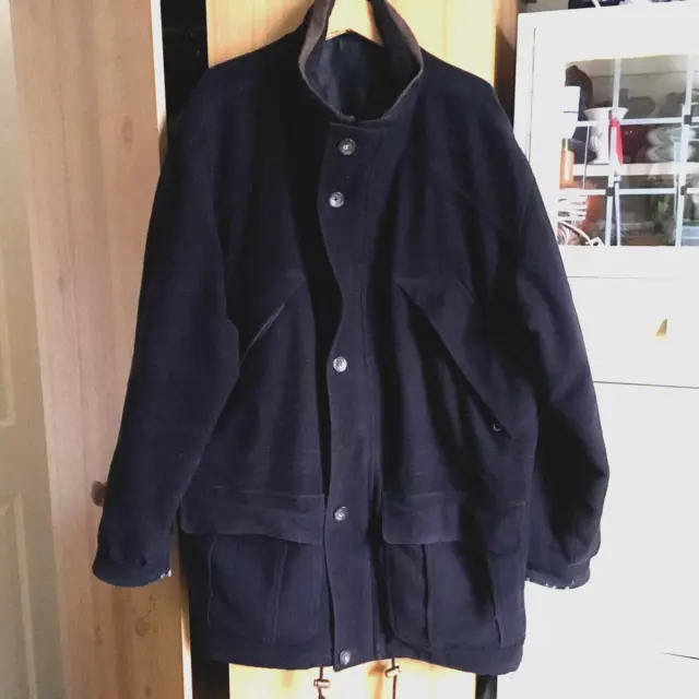 Mens Winter Marks & Spencer Pure New Wool Coat Navy Size M Medium 38-40 in chest