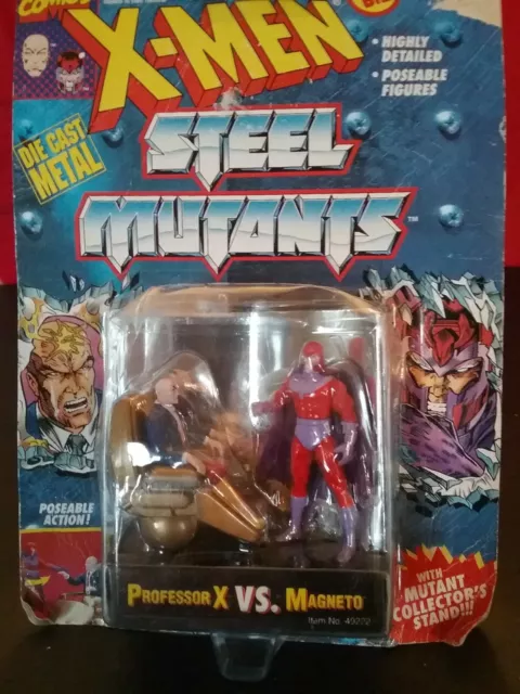 1994 X-Men Steel Mutants Professor X vs. Magneto Die Cast Toy Biz NIP