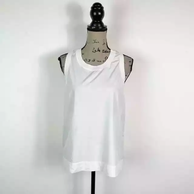 Zella NWT Women's White Crew Neck Sleeveless Tank Top Size L