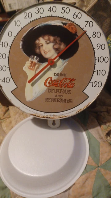 Vtg Antique 1950S To 60s Drink Coca Cola 12" Thermometer ORIGINAL WORKING
