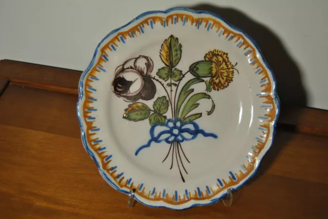 Assiette ancienne faience 18 / 19 siècle Meillonnas Roanne centre France