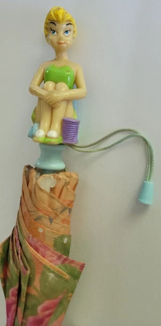 Disney World Theme Park Tinker Bell Kids Multi-Color Flowers and Hearts Umbrella