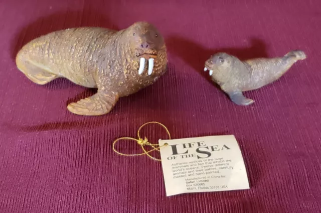 Vintage The Life Of The Sea Parent And Baby Atlantic Walrus With Original Tag