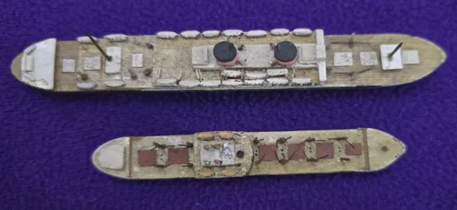 Dinky Toy Wooden Ship Model 2 Waterline - Britannia & Beaverglan - Matchbox Size 3