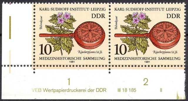 DDR 1981 Mi.Nr. 2640 ** postfrisch Eckrand mit DV Druckvermerk FN 2