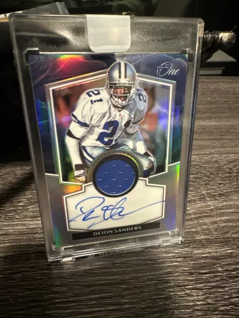 2021 Panini One Deion Sanders Patch Auto /15 HOF 🔥Sick Game Worn Patch Cowboys