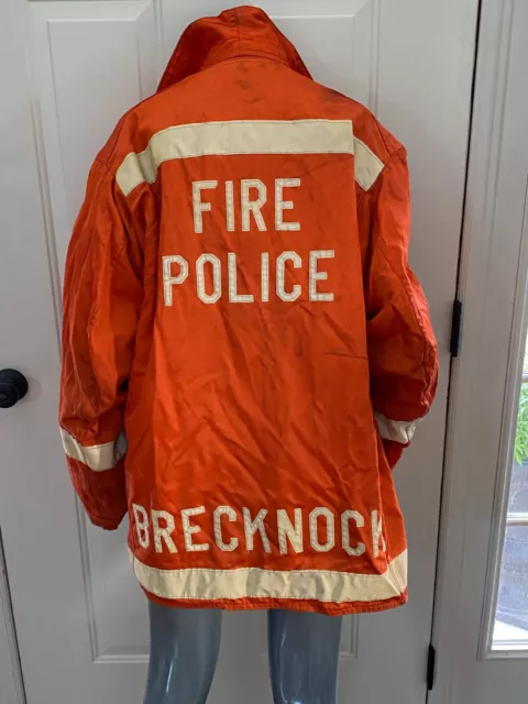 Orange Globe XL Fire Police Rescue Jacket Coat Firefighter Turnout Brecknock twp