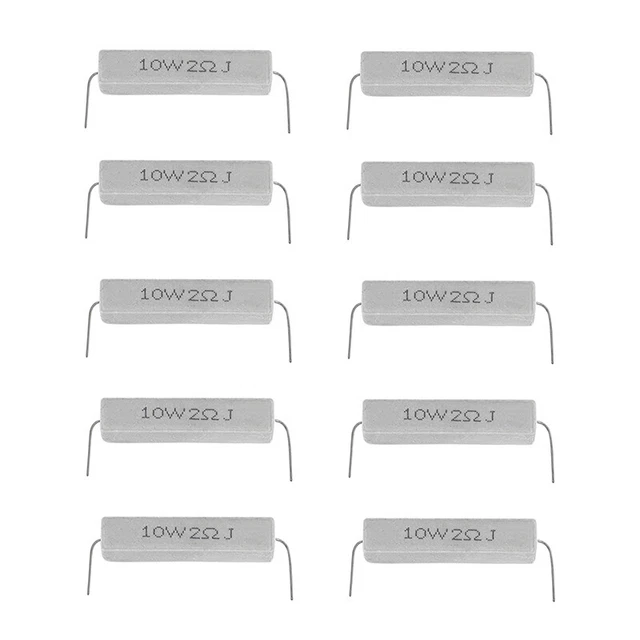 10 Pcs Wire Wound Ceramic Cement Resistor 2 Ohm 10W Watt A2C1