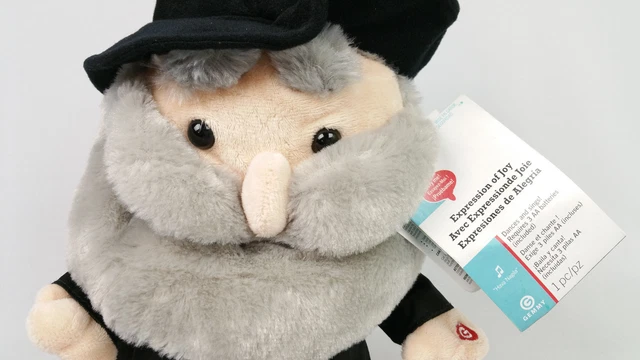 Singing Rabbi Toy JEWISH ANIMATED RABBI Plush Doll Gemmy Hanukkah Dancing Singing Hava ...