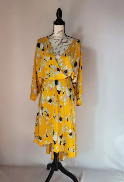 New/Defect Diane Von Furstenberg Eloise Walma Walden Maigold Silk Wrap Dress L