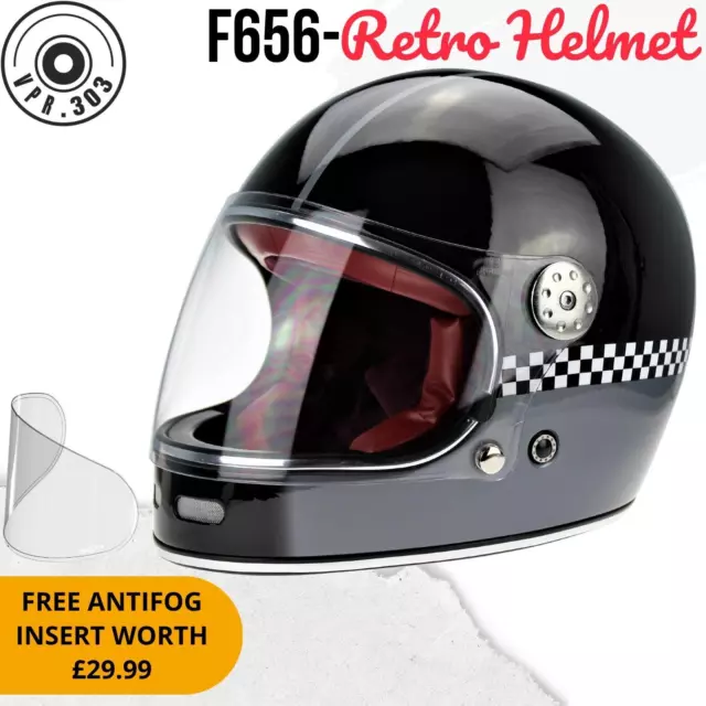 F656 Fibre de Verre Casque Moto Intégral ECE Homologué housse de vélo  gratuit
