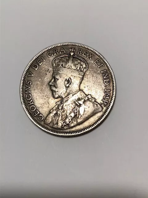 1911 CANADA Newfoundland UK King George V Genuine SILVER 50 CENTS Coin i113597