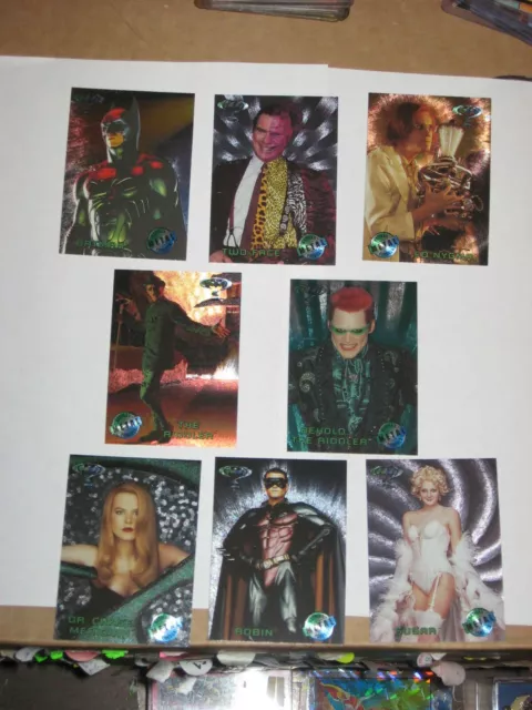 1995 Fleer Batman Forever Metal Insert 8 Card Movie Preview Set Gotham Riddler 2