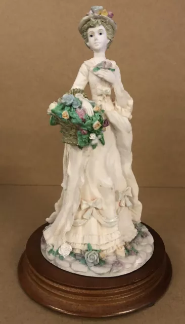 Regency Fine Art,  Lady Figurine"Gathering Flowers" Hand Painted On A Wooden