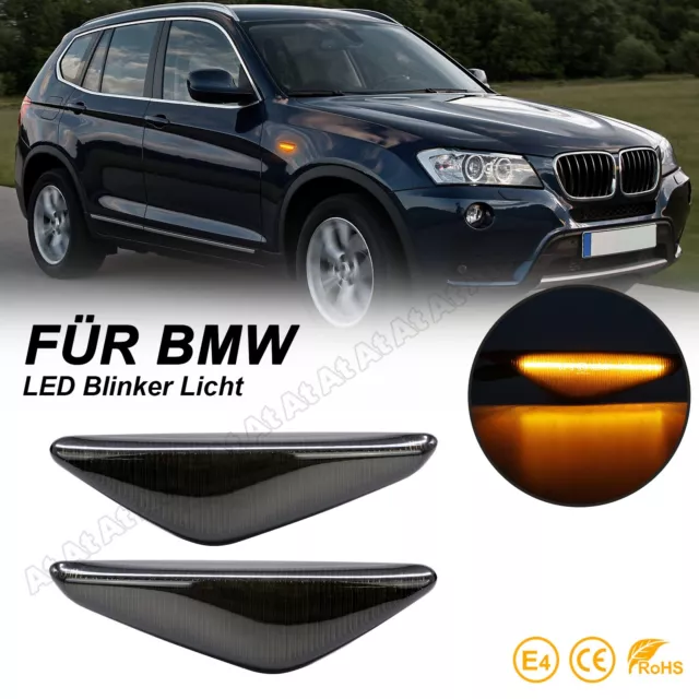 2x LED Schwarz Seitenblinker für 2006-14 BMW X3 F25  X5 E70  X6 E71 E72 Blinker