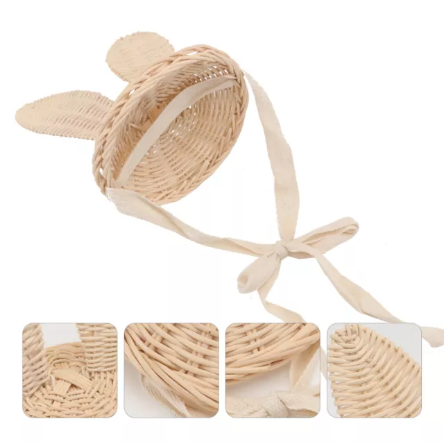 1 Pc rabbit ears hat baby photo costume Indonesian rattan hat of Infant