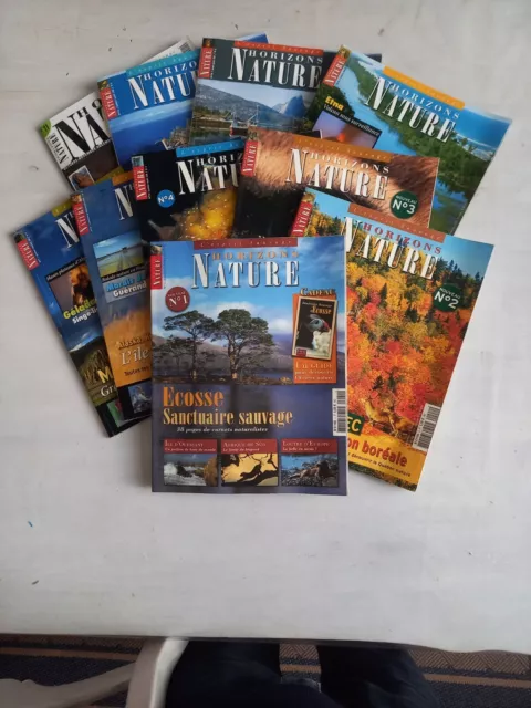 Lot 10 revues HORIZONS NATURE N° 1 et suivants Lancement Magazine Voyages 2005