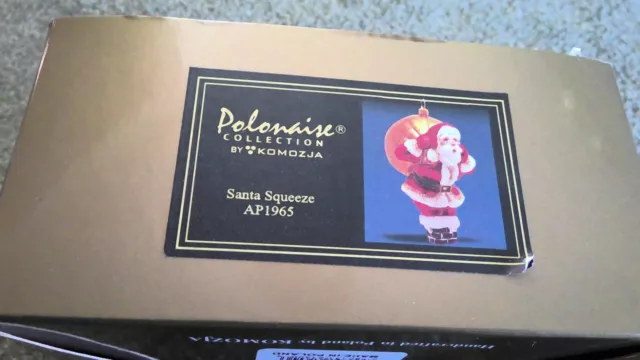 Polonaise AP 1965 Santa Squeeze Polish glass Christmas ornament MIB Kurt Adler