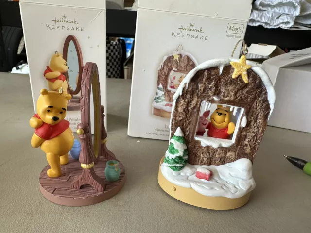 2008 Disney Hallmark Keepsake  Winnie the Pooh  Ornaments With Original Boxes.