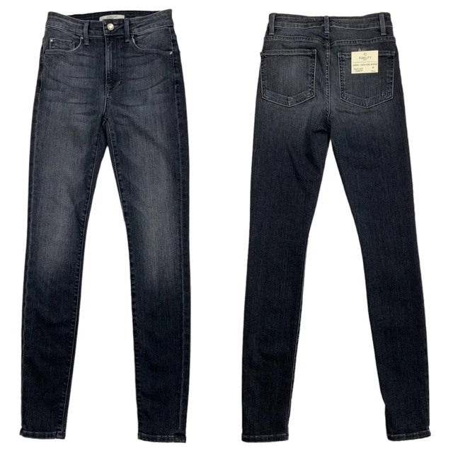 Fidelity Denim Gwen Jeans 25 Downtown Gray High Rise Skinny