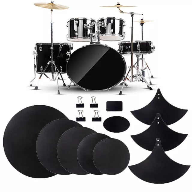 14Pcs Mute Pad Drum Mute Silencer Set for Drum Practice with Cymbal Mutes H4T2