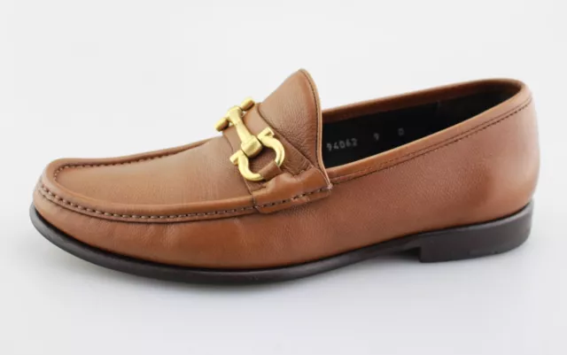 Men's SALVATORE FERRAGAMO 'Mason' Brown Leather Loafers Size US 9 - D 2