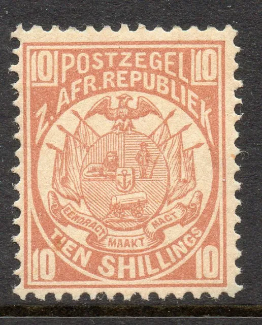 Transvaal, 1885,  Sc. # 134, 10sh Coat of Arms, MLH OG. LN