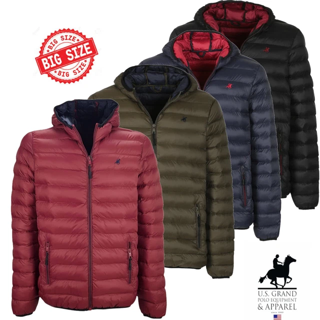 Piumino Giubbotto Giubbino Uomo 100 Grammi Cappuccio Zip Taglie Forti 3XL 4XL 5X