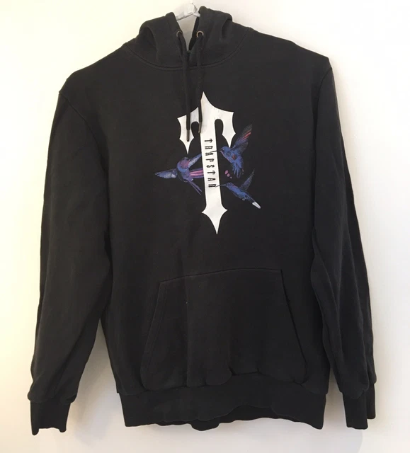 TRAPSTAR LARGE SWEATSHIRT Black With Humming Bird Design Pre Owned