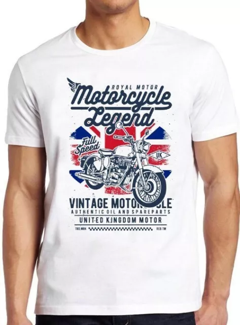 T-shirt Motorcycle Legend UK bandiera britannica moto biker union jack m24