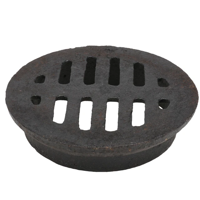 1 pieza incrustada con fugas a tierra hierro fundido drenaje de piso drenaje exterior (negro)