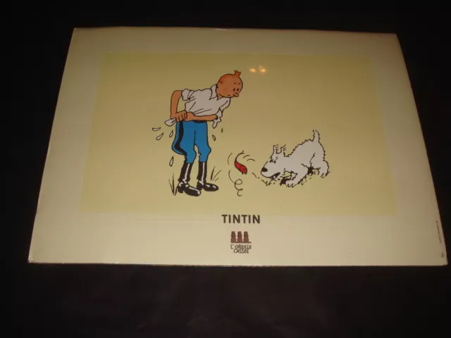 Tintin L'oreille Cassée Carton Imprime En Couleur Tintin Et Milou Poisson Rouge