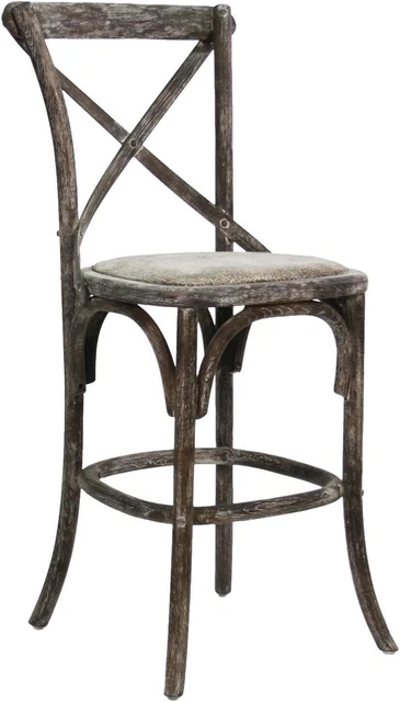Zentique Parisienne Cafe Counter Stool Limed Charcoal Oak