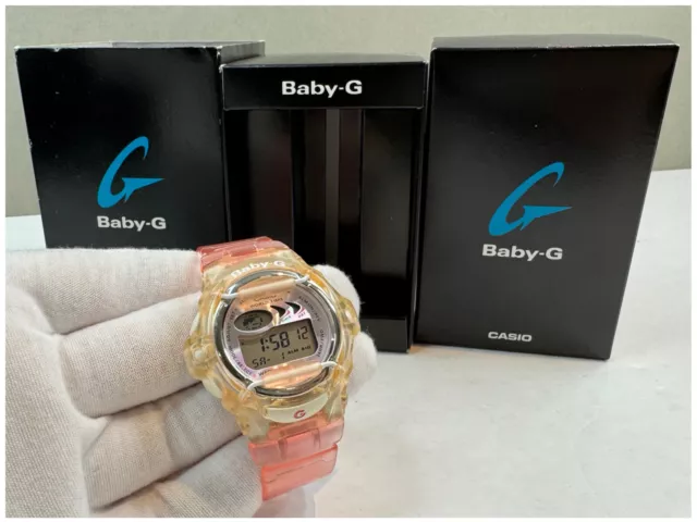 Casio BABY-G BG-169A Clear PINK Wrist Watch Vintage Y2K Complete Boxed