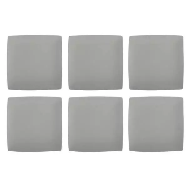 6er SET Kuchenteller GOURMET BASICS 21x21cm quadratisch matt grau Creative Tops