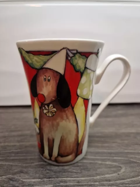 Roy Kirkham "Gift Wrapped" Christmas Mug 5" Tall x 3 1/4" Diameter 2004