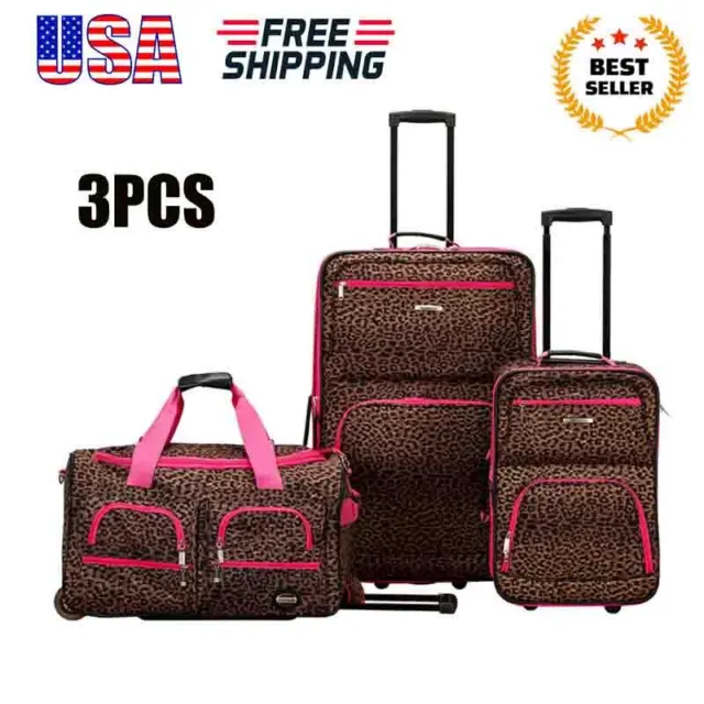 Luggage Set 3 Piece Carry-on Upright Duffle Bag Tote 19/22/28 Softside Suitcase