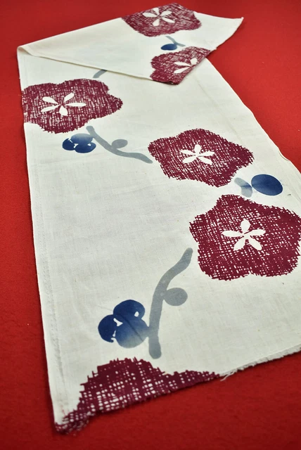 Vintage Japanese Fabric Cotton Antique Boro Patch Kusakizome Dyed 42.1"/MM81/55