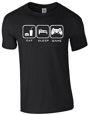 EAT Sleep Game Console PC NOTEBOOK T-Shirt X Maglietta BOX pedine play top m95