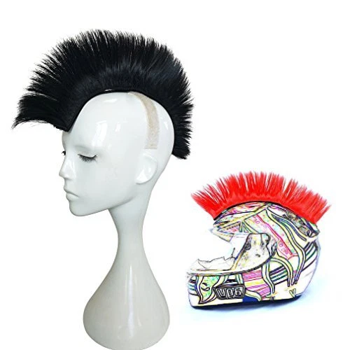 Skinhead Wig Black Helmet Mohawk Wig Costumes Hairpiece