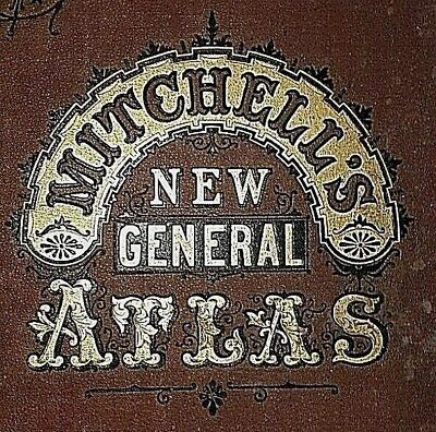 Old Antique 1876 S. Augustus Mitchell Atlas Map ~ KANSAS - NEBRASKA ~ Free S&H 2