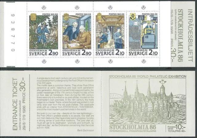 1986 Svezia Libretto Esposizione Filatelica Stockholmia Mnh ** - K1