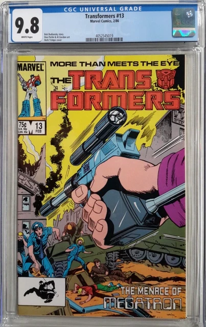 🔥Transformers #13 Cgc 9.8*1986 Marvel Comics*Optimus Prime*White❄Pages*Megatron