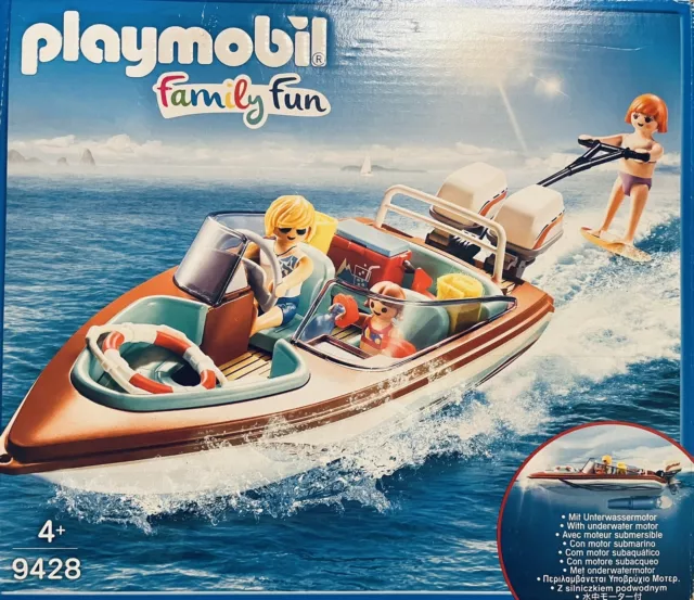 Playmobil 9428 Family Fun Sportboot MIT Motor OVP neuwertig Yacht Wasserski Boot