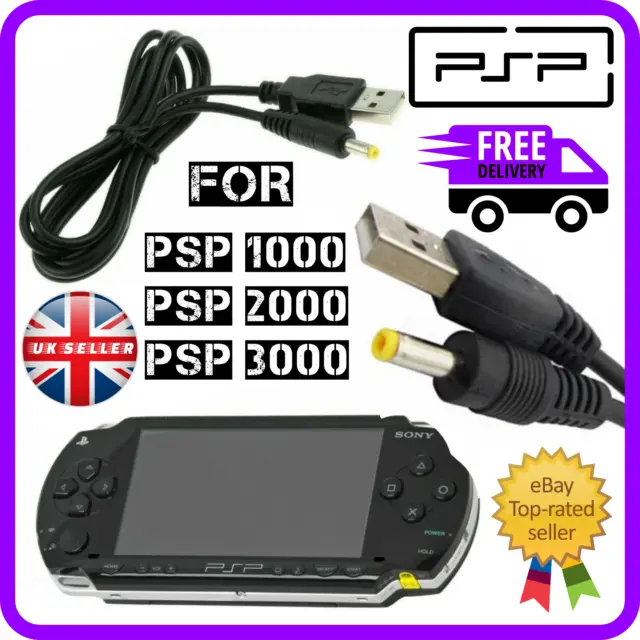 Sony PSP Charger Charging Cable Wire Lead for 1000 2000 3000 Lite 110cm USB FAST