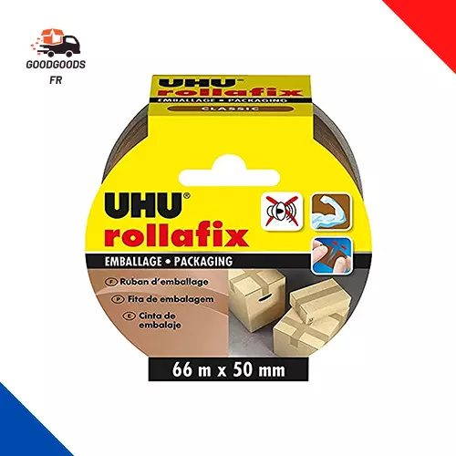 Rollafix - Ruban Adhésif D'Emballage Brun, 66M X 50Mm