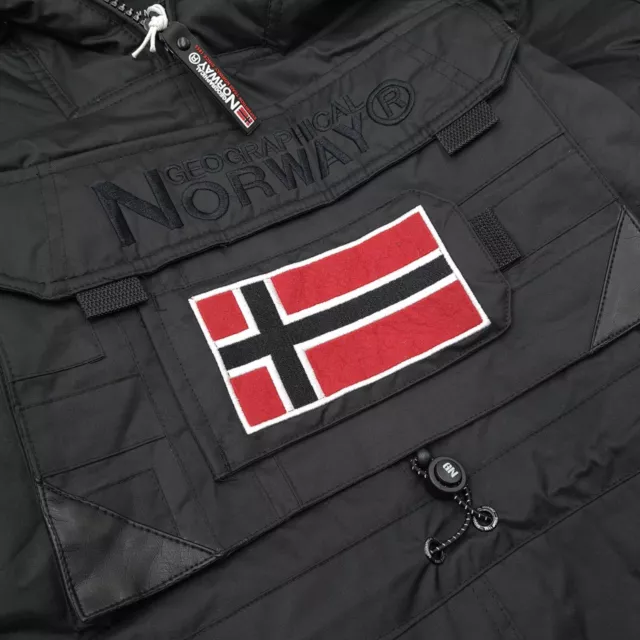 Geographical Norway Anorak Chaqueta Parka Beco Negro Invierno Hombre TALLA S 3